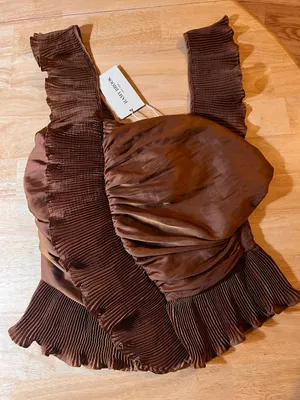Ramy Brook Kathy Ruffle Peplum Top in Copper BNWTS $325.00 thumbnail 7