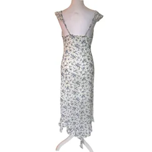 Floral Mesh Dress Womens S Handkerchief‎ Hem Y2K Cottage Coquette Romantic Party thumbnail 3