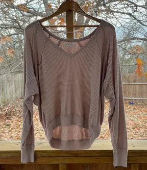 Free People We The Free Santa Clara Thermal Top Tan Size XS thumbnail 3