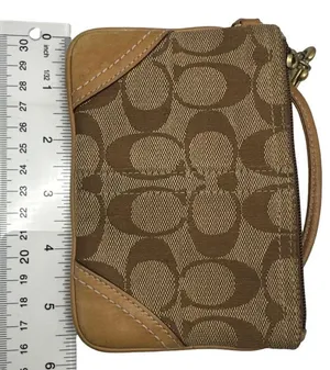 COACH Brown Signature Canvas Wristlet thumbnail 6