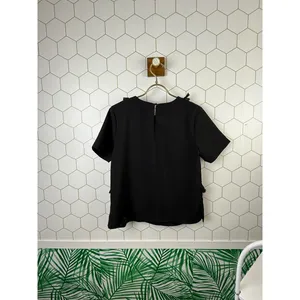 English Factory Fringe Black Shirt Short Sleeve Blouse - Size - Small thumbnail 3