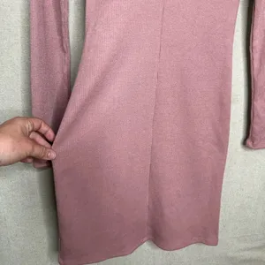 ASTR The Label Blush Ribbed Long Sleeve Bodycon Dress Knee Length Size M thumbnail 10