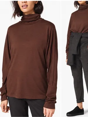 Lululemon Lab Moraine Turtleneck Merino‎ Wool Blend Pullover Dark Cedar Casual thumbnail 2