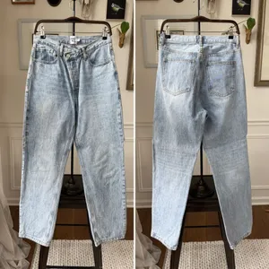 Princess Polly Cross Front Button Fly Slightly Taper Leg Denim Jeans 6 thumbnail 2