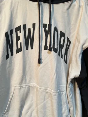 John Galt Brandy Melville Women's One Size Hoodie New York White Gray Raglan thumbnail 6