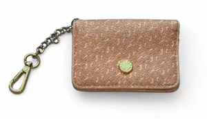 Steve Madden Blush Pink Card Holder Keychain with Gold Hardware thumbnail 1