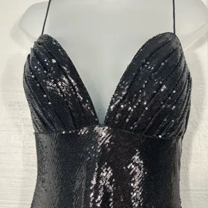 MAC DUGGAL Black Sequined Spaghetti Strap Mermaid Dress Size 4 NWOT thumbnail 6