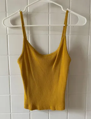 Yellow spaghetti Strap Tank thumbnail 1