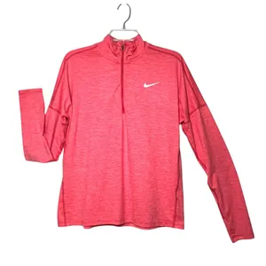 Nike Dri-FIT Pullover Shirt Womens L Pink 1/4 Zip Running Long Sleeve Athletic thumbnail 10