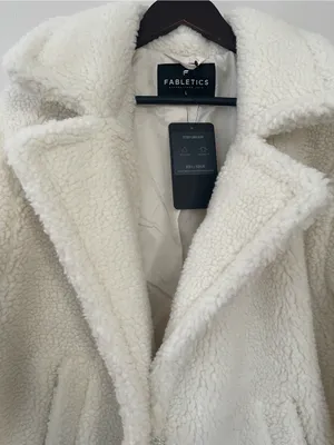 Fabletics Cream Teddy Longline Coat thumbnail 5