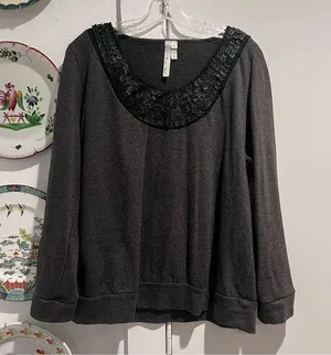 Flats and Heels Embellished Sweater Blouse thumbnail 1