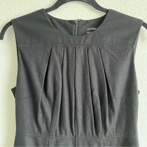 Club Monaco Women's Black Wool Pleated‎ Sheath Dress thumbnail 2