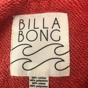 Billabong Cropped Sweatshirt Crew Neck Distressed Red Rebel Gypsy Size S Beachy thumbnail 4