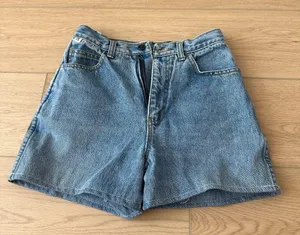 Blue high waisted denim shorts Size 24 thumbnail 1