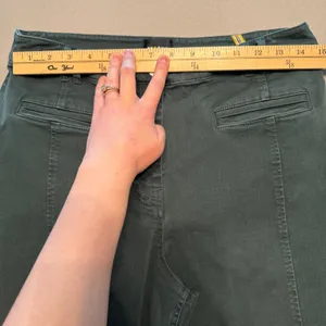 Maeve Anthropologie Wide Leg Pants Green Seam Detail Women 28T thumbnail 5