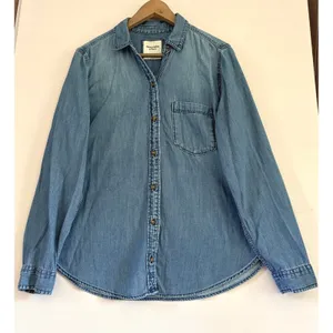 Abercrombie & Fitch Womens Denim Button Down Shirt‎ Medium Wash Long Sleeve Top thumbnail 1