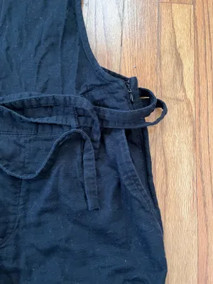 Abercrombie and Fitch Black Linen Overalls Jumpsuit thumbnail 3