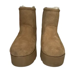 Suede Platform Ankle Boots Faux Shearling Lined Camel Brown 25033100 F24 US 8 thumbnail 10