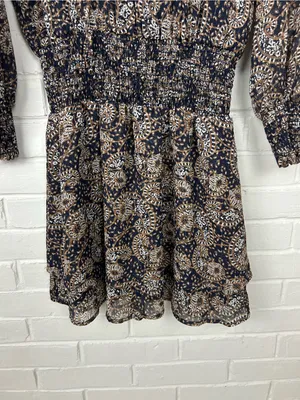 Veronica M Patterned Drop Waist Long Sleeve Dress Size XS thumbnail 5