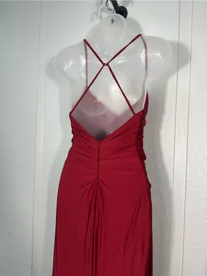 La Femme Red Spaghetti Strap Dress Size 2 NWT thumbnail 9