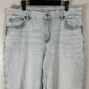 American Eagle Curvy Stovepipe Jeans Size 14 Blue Light‎ Wash Wide Leg Baggy 90s thumbnail 2