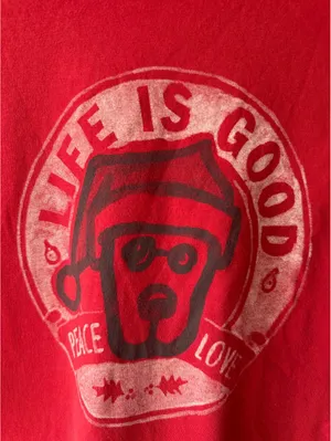 Life is Good Women's Medium Red Long Sleeve T-Shirt with Festive Graphic thumbnail 5