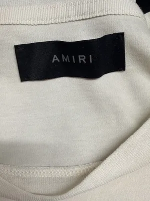 Amiri cropped core logo cotton t-shirt 100% cotton alabaster beige size 6 UK10 thumbnail 3