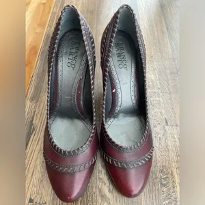 Franco Sarto Burgundy Talento Heels Pattern Details Classic - size 7 thumbnail 2