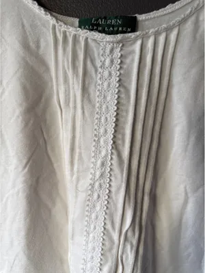 Lauren Ralph Lauren White Cotton Blend Tank Top Size Large thumbnail 4
