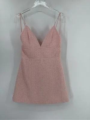 Nwt Alice + Olivia Pink‎ Lace Carli Tweed Mini Dress Sz 10 thumbnail 3