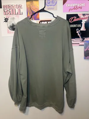aerie Olive Green Crewneck Sweater thumbnail 5