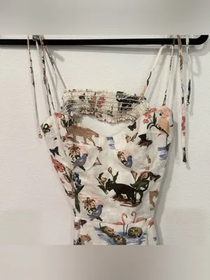Reformation Alessa Janeiro Print Linen Midi Dress 0 thumbnail 3