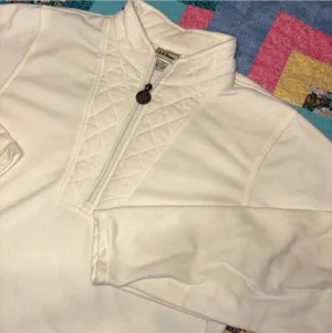 L.L. Bean Girls XL 18-20 Ultra Soft Cream Quilted Quarter-Zip Pullover Fleece thumbnail 1