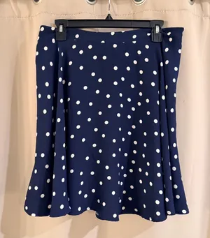 Pixley Navy Blue Polka Dot Skirt thumbnail 1
