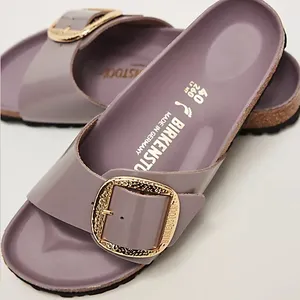 NWT Birkenstock Free People Madrid Hammered Big Buckle High Shine Faded Purple thumbnail 1