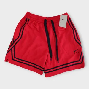 Nike Women Fly Crossover Shorts 7" University Red Black Stripes & Elastic Waist thumbnail 2