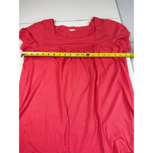 J Crew Coral Square Neck Short Sleeve Blouse Top Basic Casual Everyday M‎ thumbnail 5