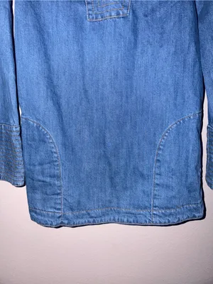 Free People Medium Blue Denim Deep V Tunic thumbnail 3