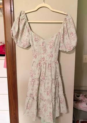 Altar'd State Sage green floral dress thumbnail 1