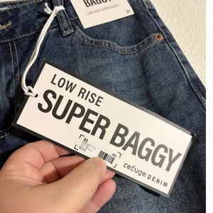 Refuge Denim NWT Jr's Size 1 Super Baggy Low Rise Wide Leg Blue Jeans thumbnail 5