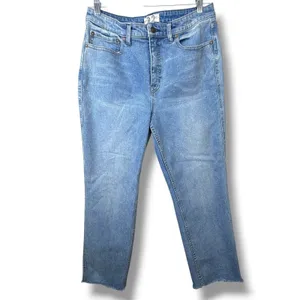 Free People We The Free Crvy High Rise Vintage Inspired Straight Jeans Size 32 thumbnail 4