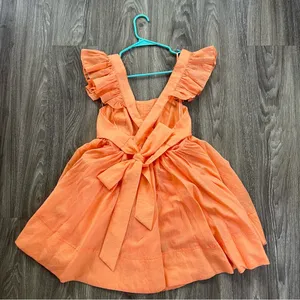 Orangey Coral Ruffled Sleeveless Mini Dress thumbnail 4