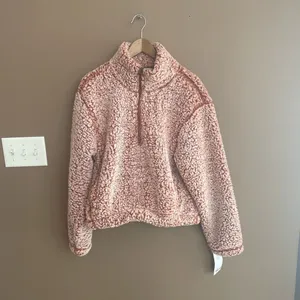 NWT Sage Collective Jet Setter Berber Fleece Half-Zip Sweater Dark‎ Brown Size M thumbnail 2
