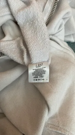 Brandy Melville White Jacket Cropped Zip-Up thumbnail 4