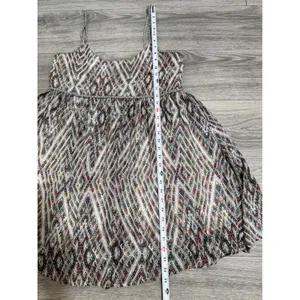 Free People Mini Dress M Multi Geometric Diamond Print Open Back Boho Ethereal thumbnail 8