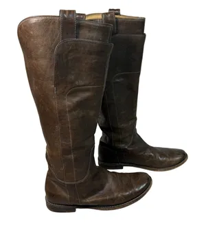 FRYE Women's Paige Tall Brown Distressed Leather Riding‎ Boots Size 9 Western thumbnail 1