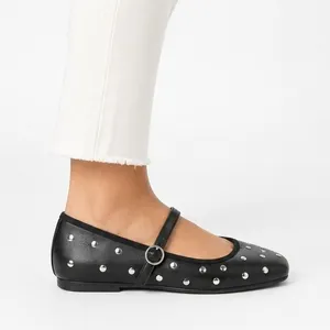 Scoop Womens Mary Jane Flats Size 8 Black Studded Memory Foam Ballet Shoes thumbnail 3