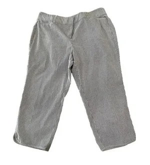 Lane Bryant The Allie SZ 18 Pants Pinstripe‎ Capris Crop Ankle Blue/Gray & White thumbnail 1