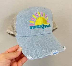 Katydid Sunkissed Embroidered Denim Trucker‎ Hat NWT thumbnail 1