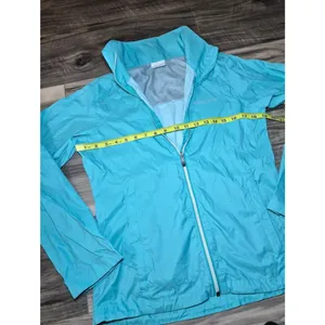 Lightweight Women's Aqua Windbreaker Jacket Small Blue thumbnail 5